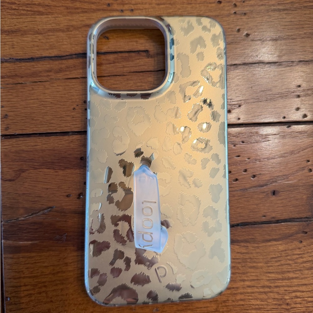 Loopy iPhone 14ProMax Leopard Print Phone Case - Gold